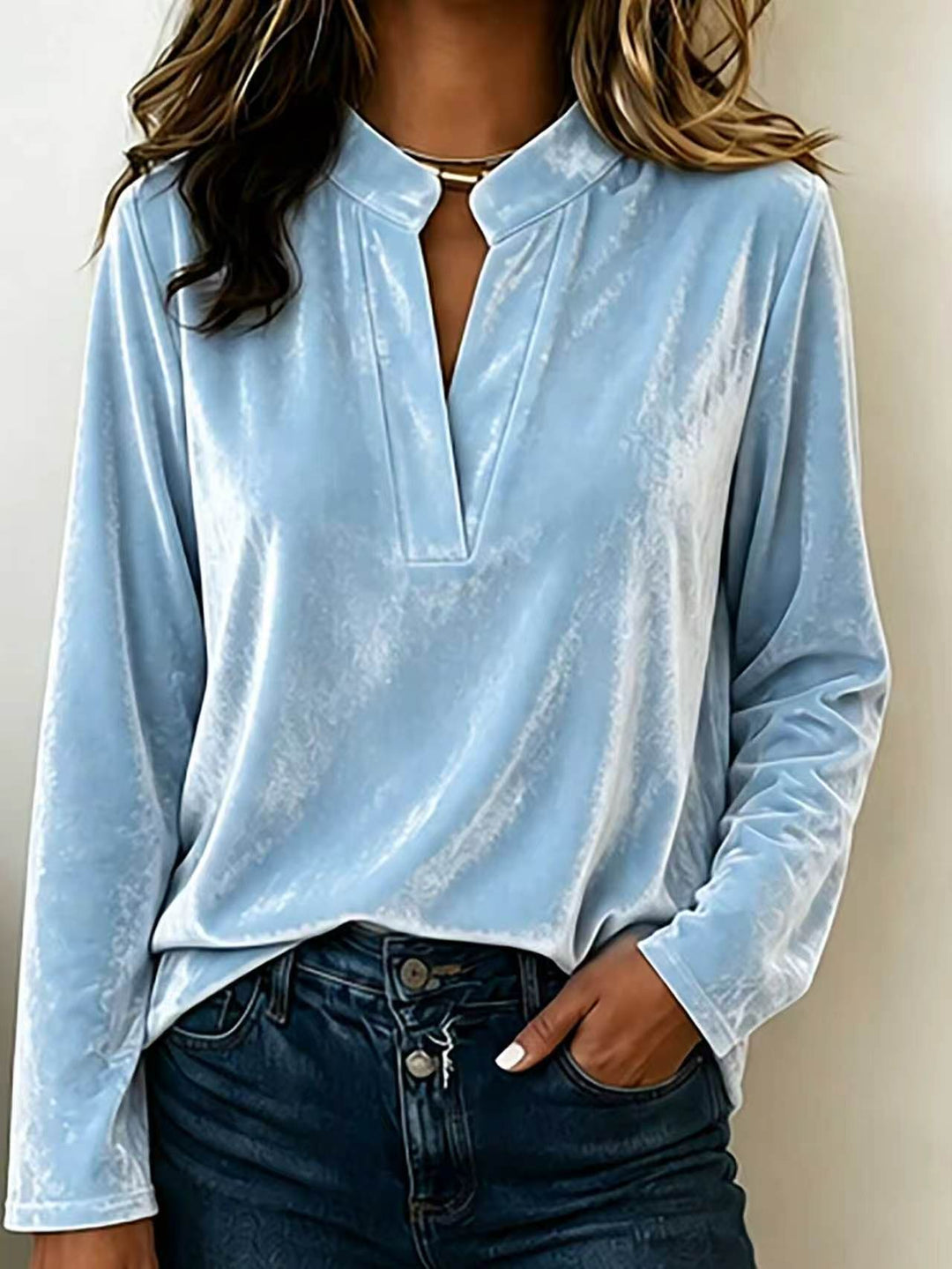 Damen Elegante Veloursbluse Drune