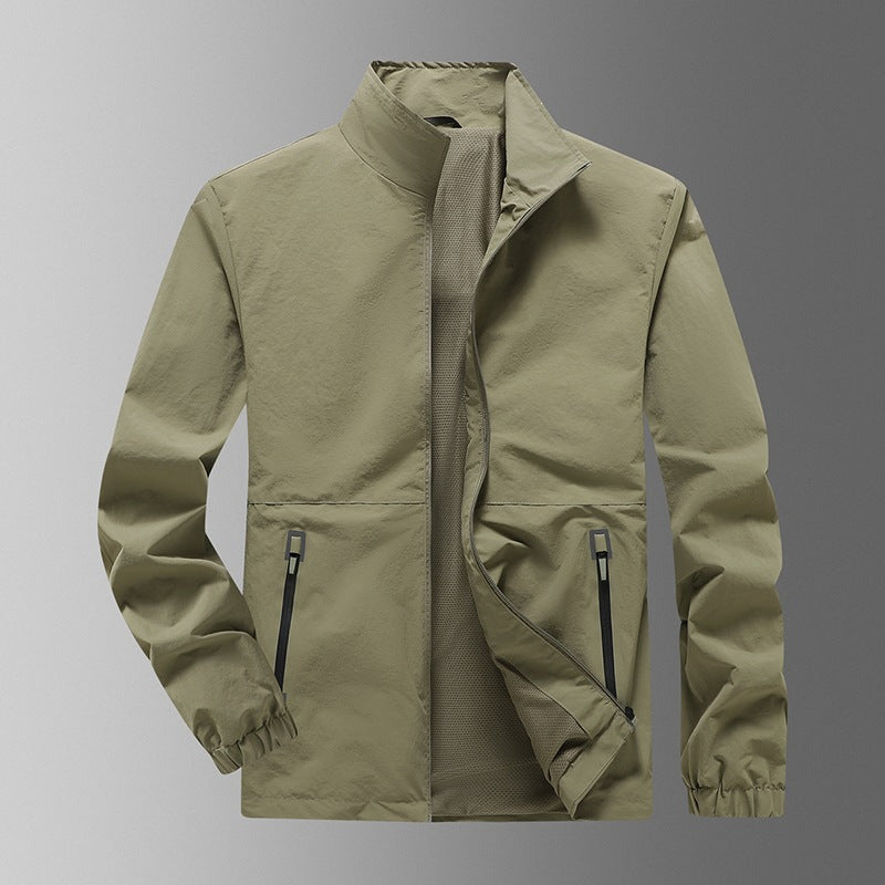 Herren Leichte Windjacke mit hohem Kragen Drune