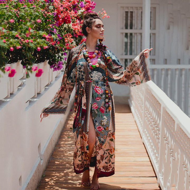 Damen Kimono-Style Morgenmantel Drune