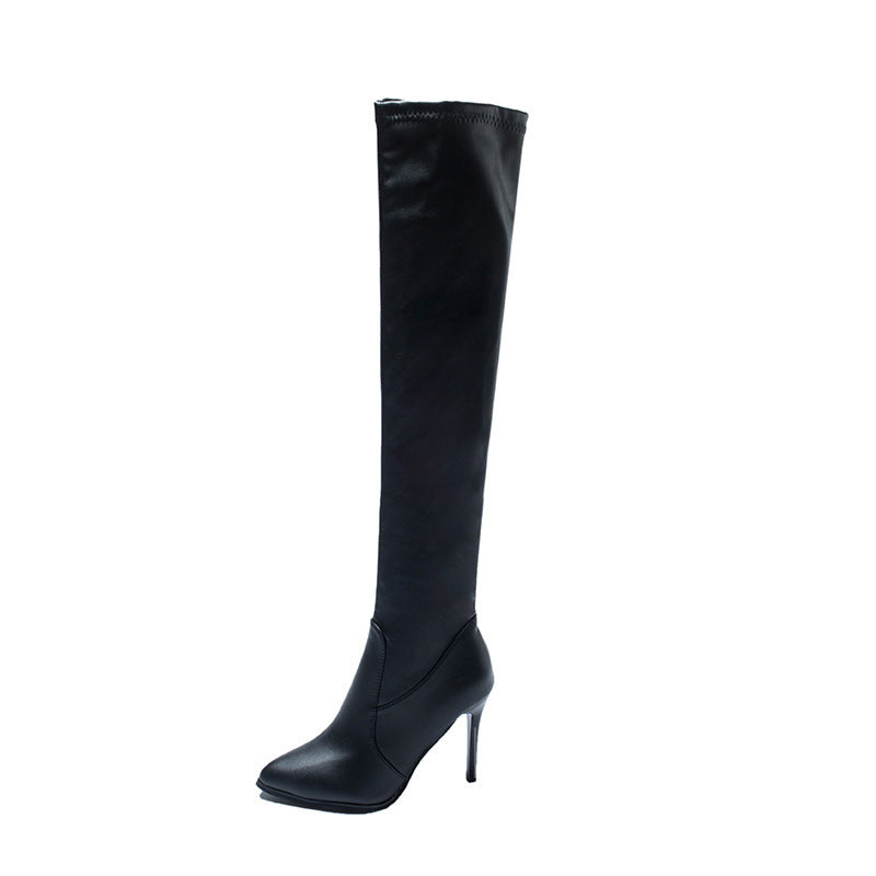 Damen Overknee-Stiefel mit elegantem Absatz und weichem Leder Drune