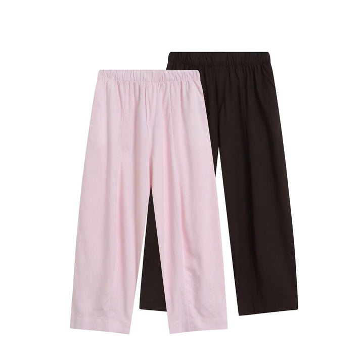 Damen Weite Culotte-Hose mit elastischem Bund und geradem Saum Drune