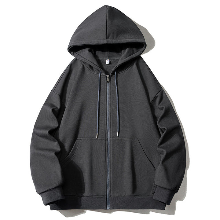 Herren Kapuzensweatjacke mit durchgehendem Reißverschluss, Oversize‑Schnitt und Raglanärmeln Drune