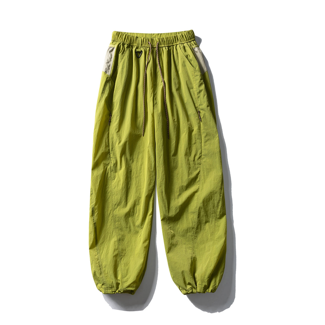 Herren Balloon-Silhouette Ripstop-Freizeit-Hose mit elastischem Tunnelzugbund, Zip-Taschen und D-Ring Drune