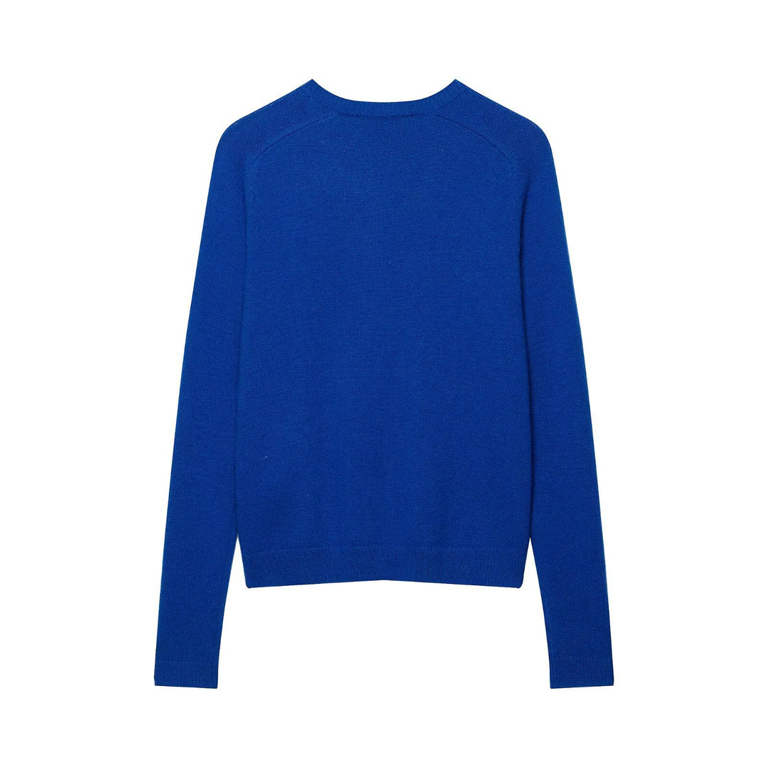 Damen Feiner Strickcardigan mit Rundhals und Knopfleiste Drune