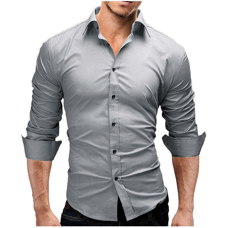 Herren nan tailliertes Businesshemd mit Cutaway-Kragen und Stretch-Baumwollmix Drune