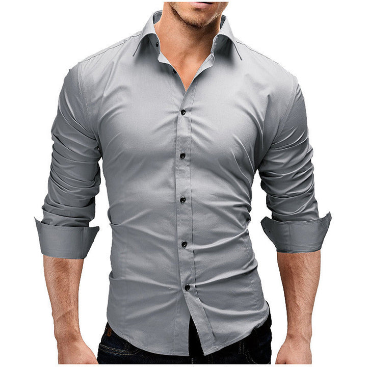 Herren nan tailliertes Businesshemd mit Cutaway-Kragen und Stretch-Baumwollmix Drune