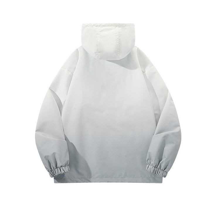 Herren Leichte Kapuzen-Windjacke mit asymmetrischen Reißverschlusstaschen und verstellbarem Saum Drune