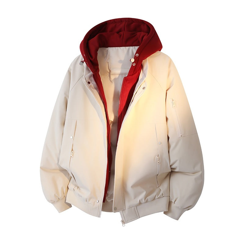 Herren Wasserabweisende Layering-Bomberjacke mit herausnehmbarer Kapuzen-Innenjacke Drune