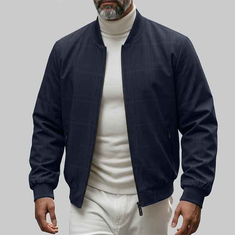 Herren Modische Bomberjacke mit Karomuster Drune