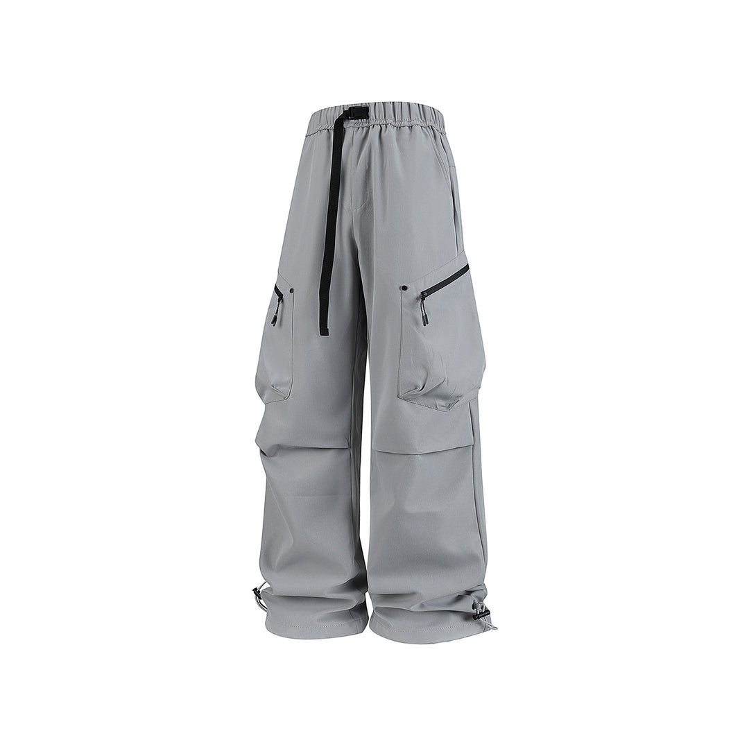 Herren Weite Utility‑Cargohose mit elastischem Bund, Reißverschluss‑Taschen und verstellbarem Saum Drune