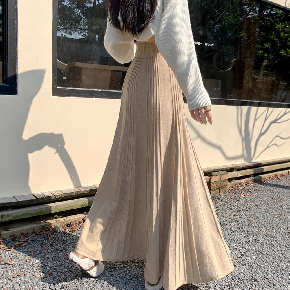 Damen Plissierter Maxirock mit hohem Bund Drune 1787632235