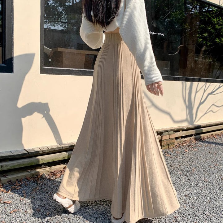 Damen Plissierter Maxirock mit hohem Bund Drune 1787632235