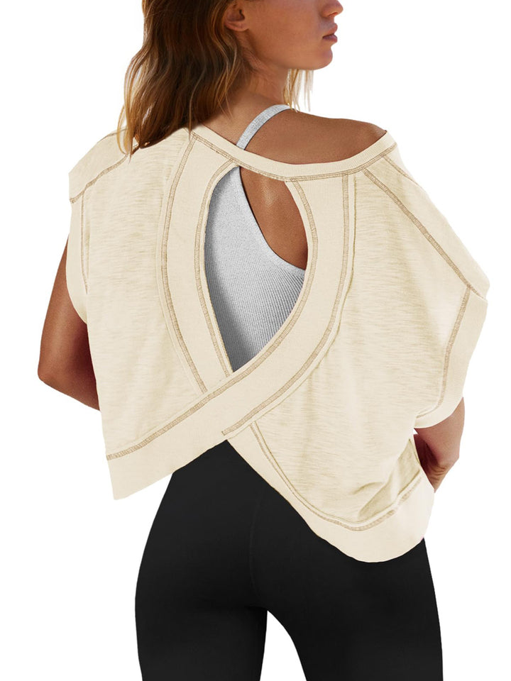 Damen modernes Cut-Out Oberteil Drune