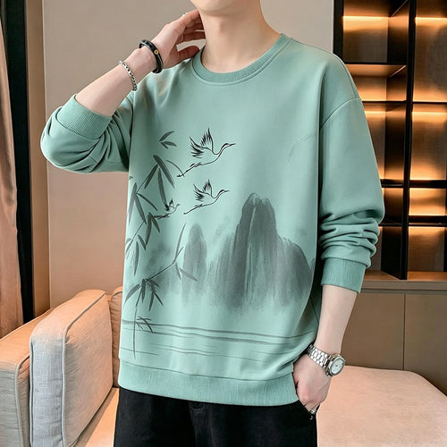 Unisex Oversize‑Sweatshirt mit Pinsel‑Print & geripptem Saum Drune