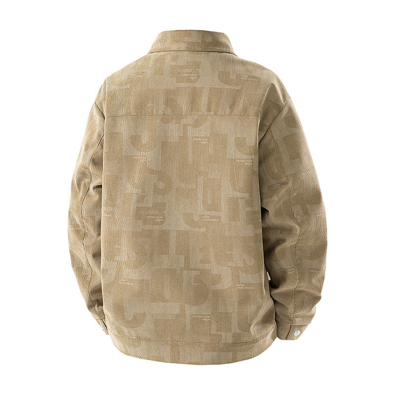 Herren Modische Jacke mit Schlaufen Kragen Drune