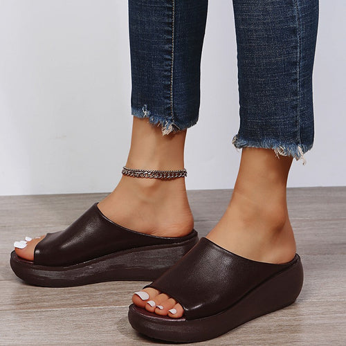 Damen moderne Wedge-Pantoletten mit anatomischem Fußbett Drune