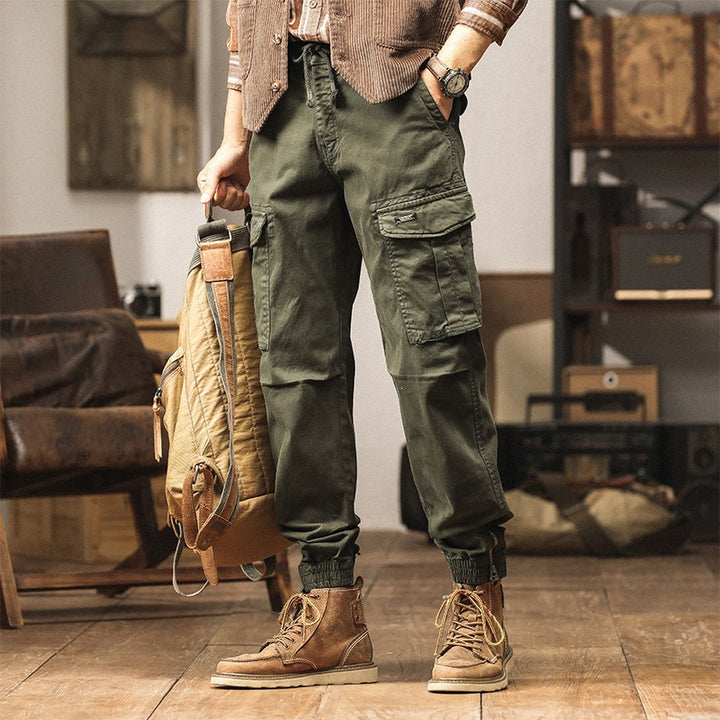 Herren Utility-Cargo-Jogginghose mit Mehrfachtaschen, elastischen Bündchen & Reißverschlussdetail Drune