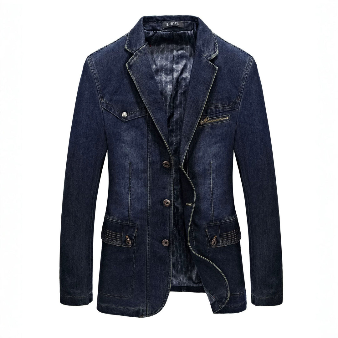 Herren Modische Denim Blazerjacke Drune