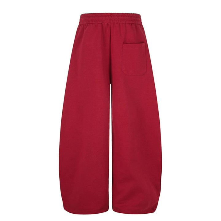 Damen Lockerfallende Palazzo‑Sweathose im Athleisure‑Look mit Tunnelzugbund und Script‑Print Drune
