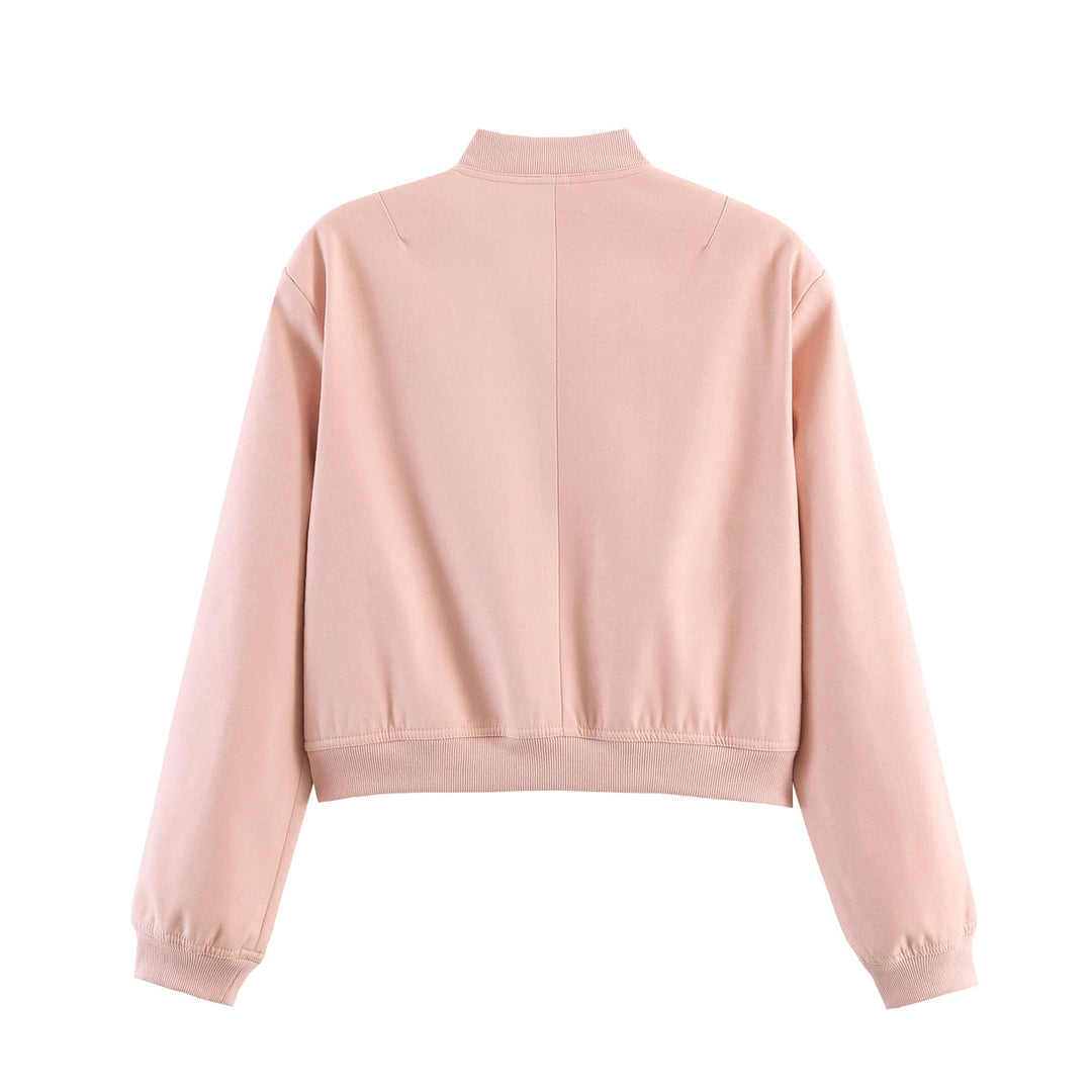 Damen Cropped-Boxy-Übergangsjacke mit großen Pattentaschen und Rippbündchen Drune