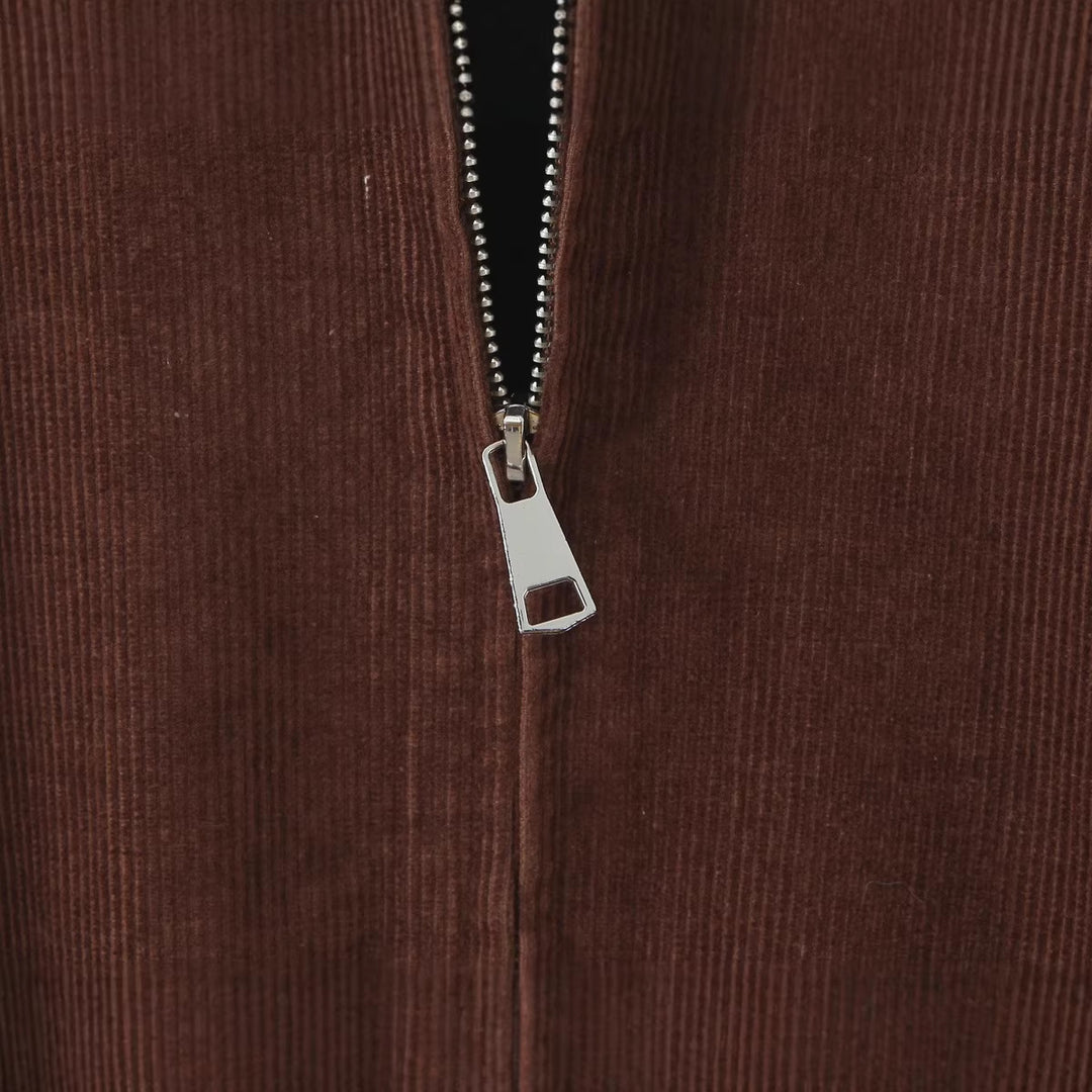 Damen Kurz geschnittene Cordblouson-Jacke mit Reißverschluss Drune
