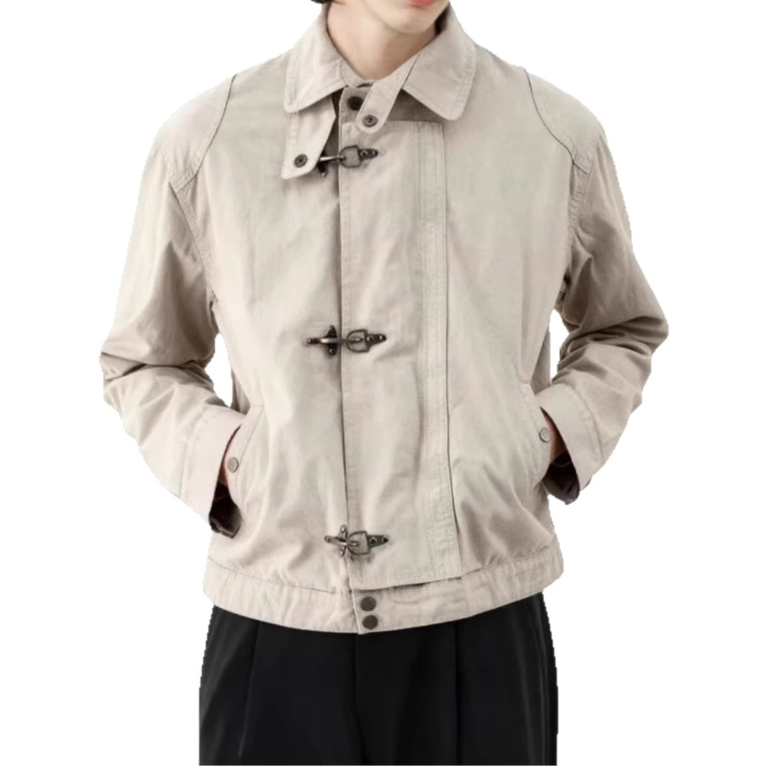 Damen Modische Kurzjacke mit Schnallenverschluss
