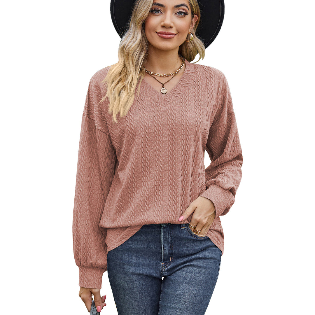 Damen Viskosepullover mit strukturiertem Kabelmuster und lässigem Schnitt Drune
