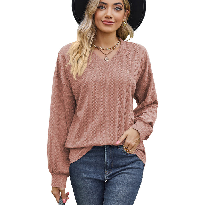 Damen Viskosepullover mit strukturiertem Kabelmuster und lässigem Schnitt Drune