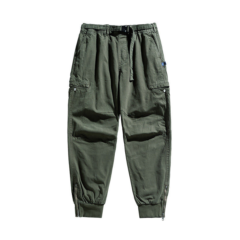 Herren Utility‑Cargo‑Jogginghose mit elastischem Bund, Gürtelschlaufe und Beinreißverschluss Drune