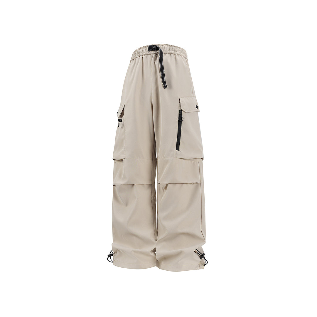 Unisex Weite technische Cargo-Hose mit Multifachtaschen, Tunnelzug und verstellbaren Beinabschlüssen Drune