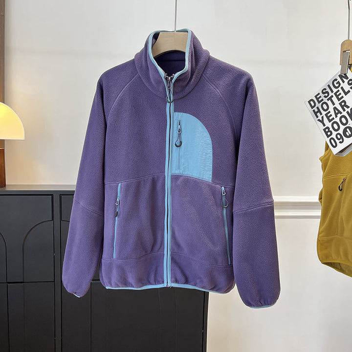 Damen Fleecejacke mit hochschließendem Kragen und praktischen Taschen Drune
