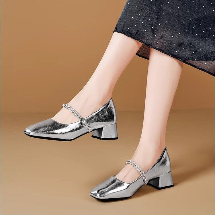 Damen Elegante und bequeme Pumps mit blockabsatz Drune