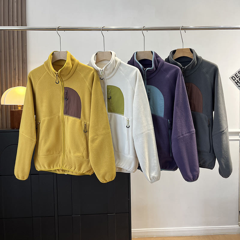 Damen Fleecejacke mit hochschließendem Kragen und praktischen Taschen Drune