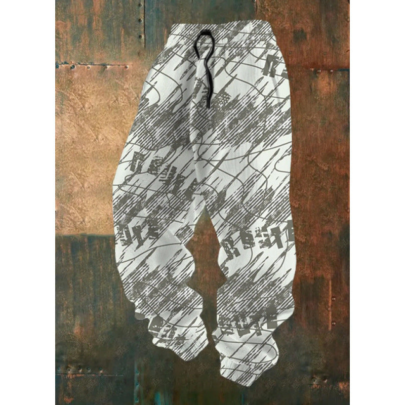 Damen Bequeme Freizeithose mit kreativem Druck Drune