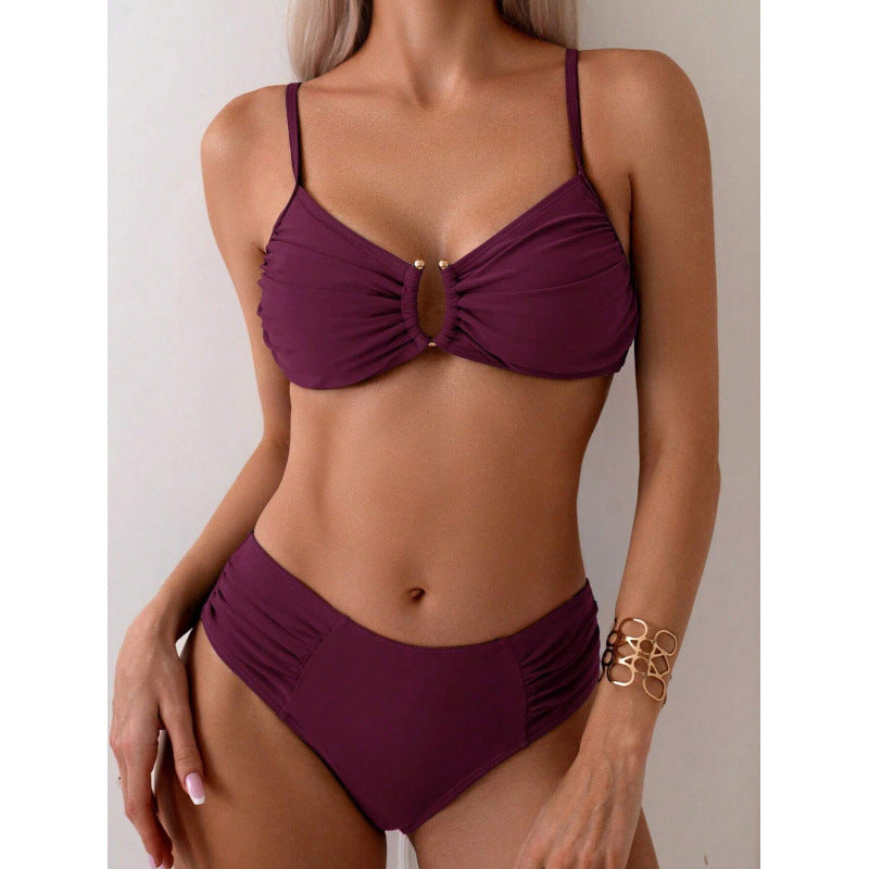 Damen Bikini-Set mit Raffungen und elegantem Ausschnitt Drune
