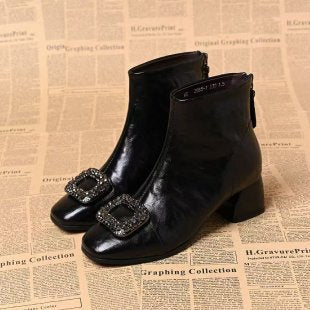 Damen Elegante Stiefeletten mit Glitzer-Applikationen Drune