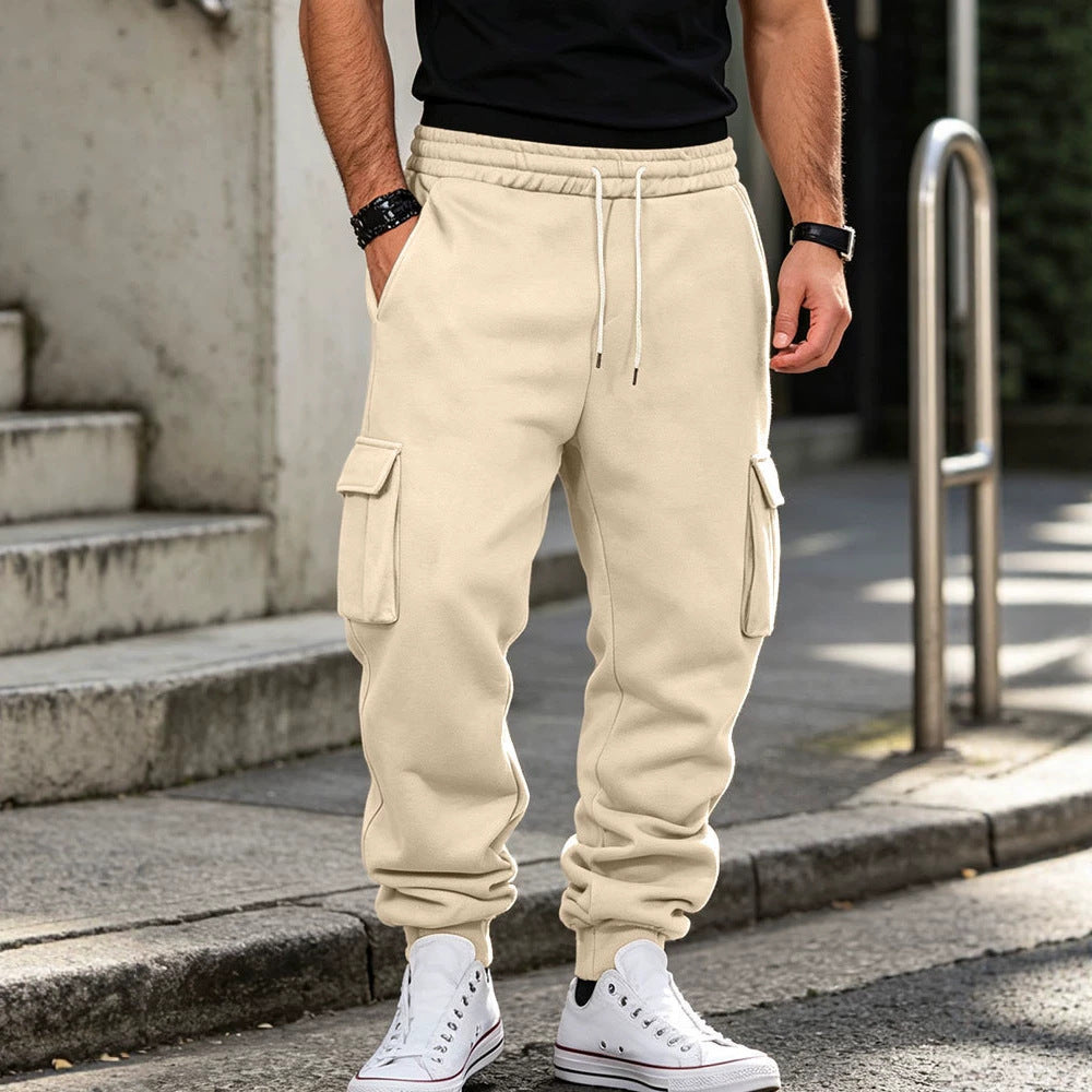 Herren Cargo-Jogginghose aus Baumwollfleece mit elastischem Bund und Beinbündchen Drune
