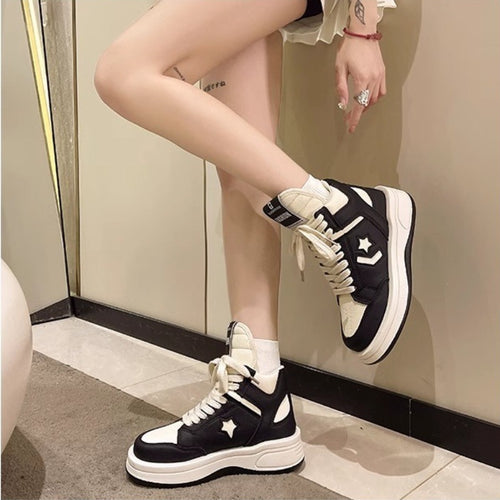 Damen Chunky High-Top Plateausneaker mit gepolstertem Schaft und ergonomischer Komfortsohle Drune