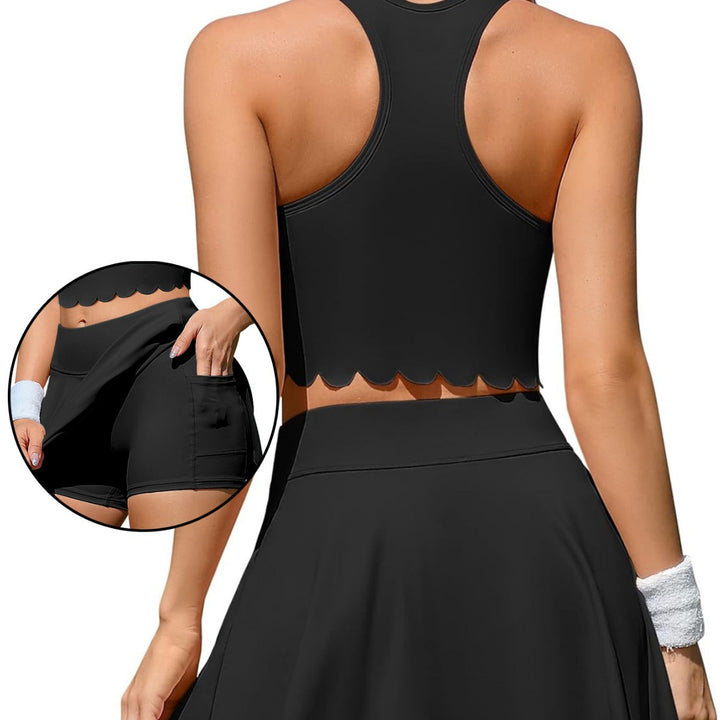 Damen Sportliches Tennis-Set mit modischem Saum Drune
