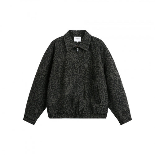 Herren Weite Boxy-Jacke mit Leoprint, durchgehendem Reißverschluss und elastischem Saum Drune