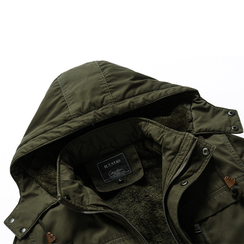 Herren Gefütterter Fieldparka mit Teddyfleece‑Innenfutter und Multifunktions‑Taschen Drune