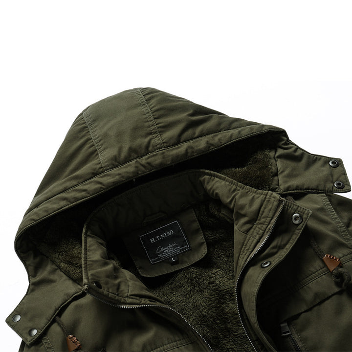 Herren Gefütterter Fieldparka mit Teddyfleece‑Innenfutter und Multifunktions‑Taschen Drune