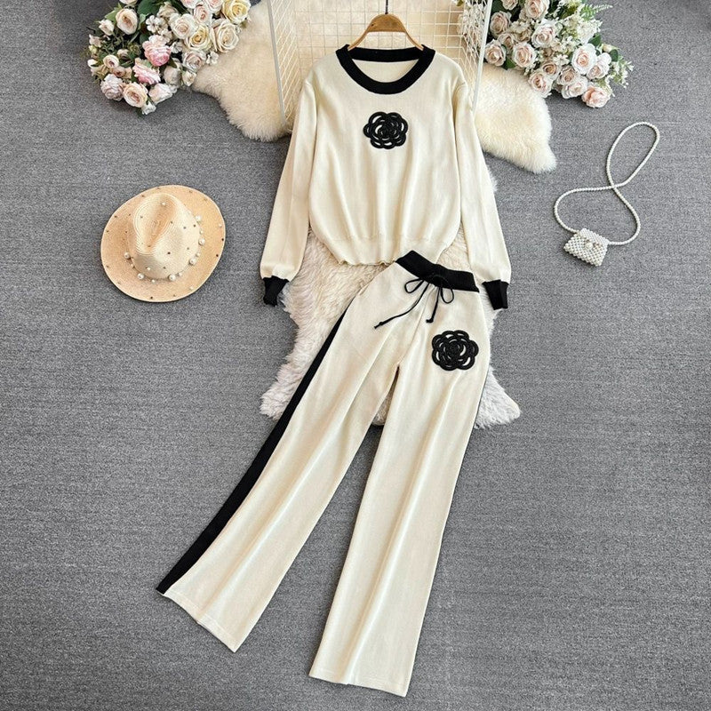 Damen elegantes und komfortables Freizeit-Set mit floralem Design Drune