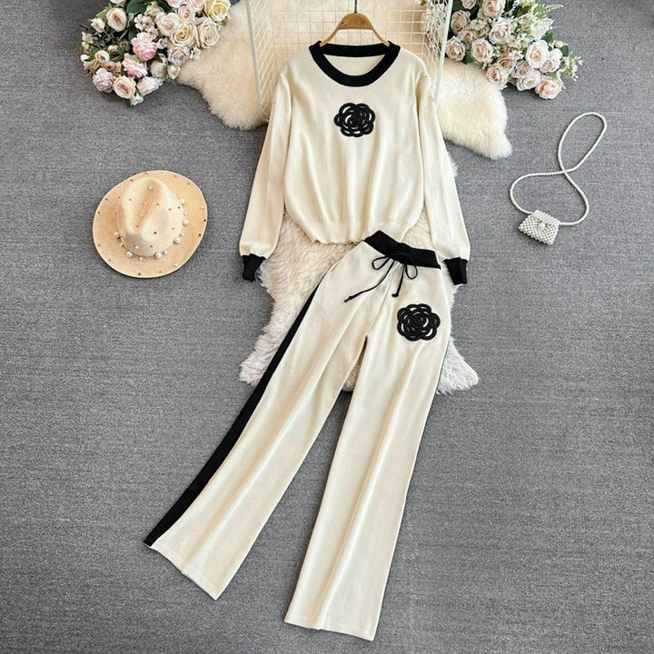 Damen elegantes und komfortables Freizeit-Set mit floralem Design Drune