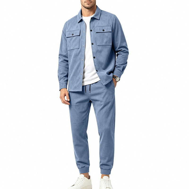 Herren Overshirt- und Jogginghose-Set aus weichem Baumwollmix Drune
