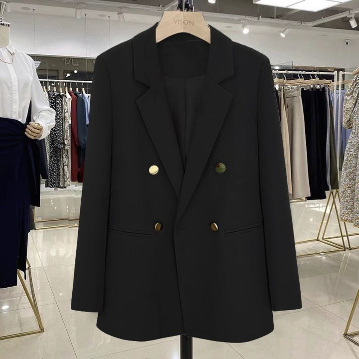 Damen Modischer Doppelreiher Blazer Drune