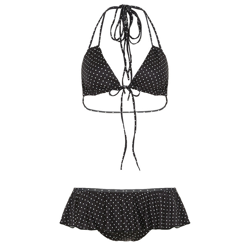 Damen Bikiniset mit verspieltem Rüschendesign und Bindebändern Drune