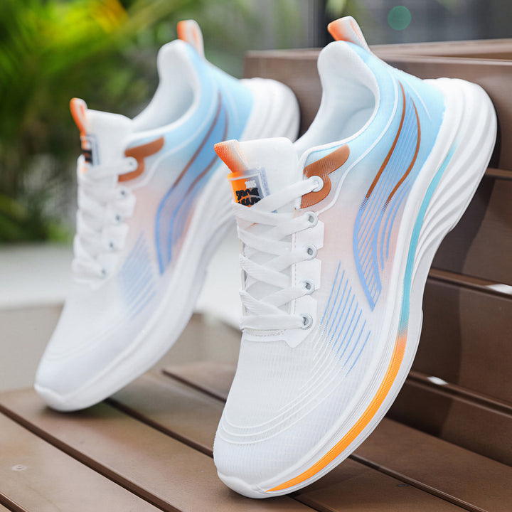 Unisex nan leichtgewichtiger Komfort-Running-Sneaker mit nahtlosem Mesh-Obermaterial, gepolstertem Fersenkragen und stoßabsorbierender Wellen-EVA-Sohle Drune