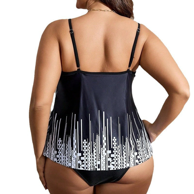 Damen Tankini mit raffinierten Trägerdetails und stylischem Mustermix Drune