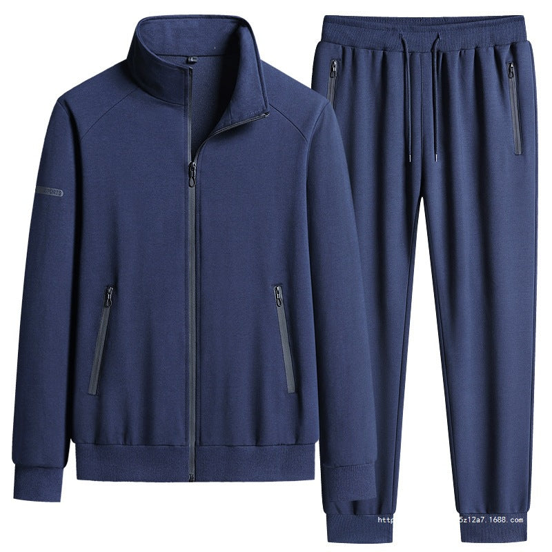 Herren Sportlicher Softshell-Trainingsanzug-Set mit fleecegefütterter Jacke und tapered Jogginghose Drune